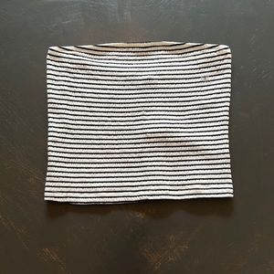 Strapless black & white stripes American Eagle top